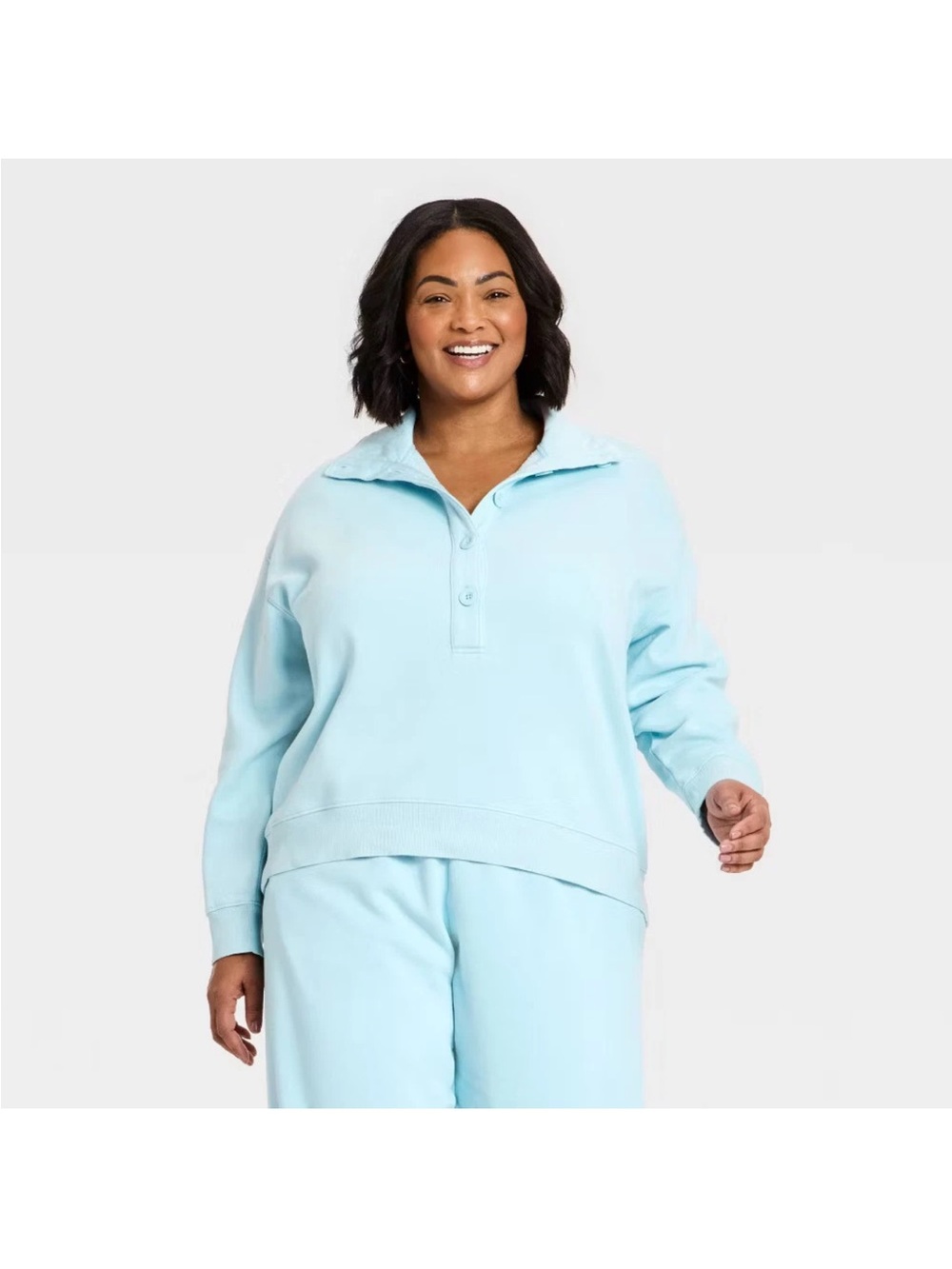Cozy Baby Blue Pullover Womens Top